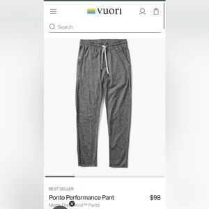 Vuori men’s ponto performance pant
